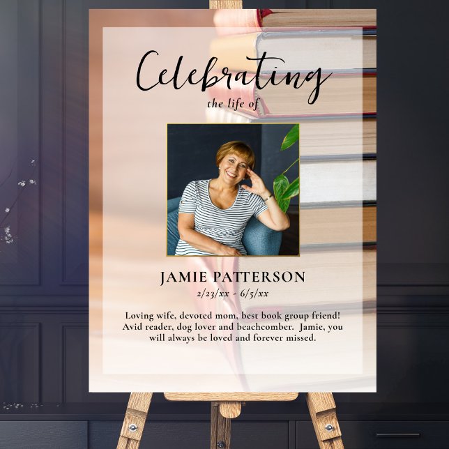 Poster Celebração de Vida de Amante de Livros Sua Foto Fu (Criador carregado)