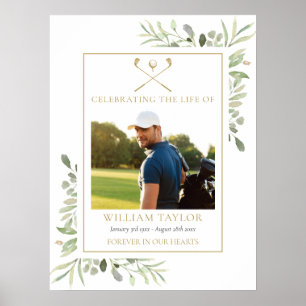 Poster Celebração de Vida no Funeral de Golfista Foto