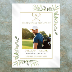 Poster Celebração de Vida no Funeral de Golfista Foto