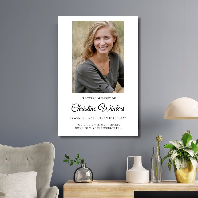 Poster Celebração de Vida Personalizada Moderna Funeral (Photo Memorial Poster)