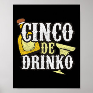 Poster Celebração Divertida do Drinko de Cinco de Maio
