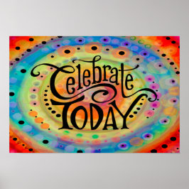 Poster Celebração divertida e alegre hoje