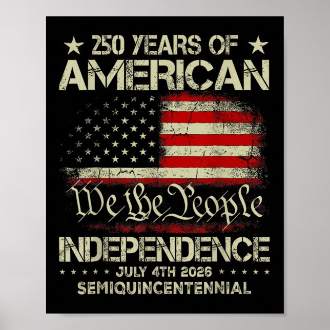 Poster Celebração do 250º Aniversário Americano 250 Anos  (Frente)