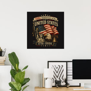 Poster Celebração do 250º Aniversário dos Estados Unidos
