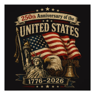 Pôster Celebração do 250º Aniversário dos Estados Unidos