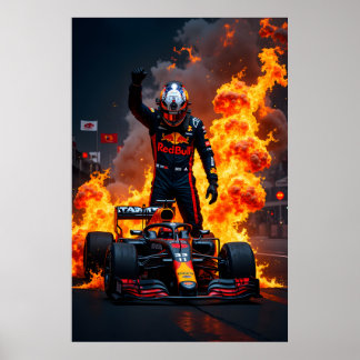 Poster Celebração do Campeão de Corridas da Fórmula Um co