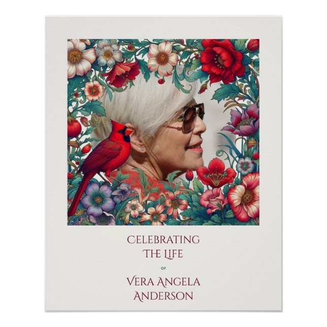 Pôster Celebração do Cardeal Vermelho da FOTO da Vida (Frente)