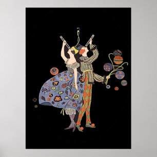 Poster Celebração do Casal do Partido Art Deco