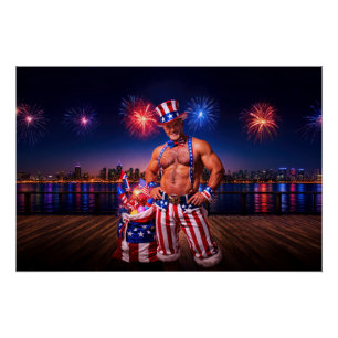 Pôster Celebração do Dia da Independência dos Estados Uni