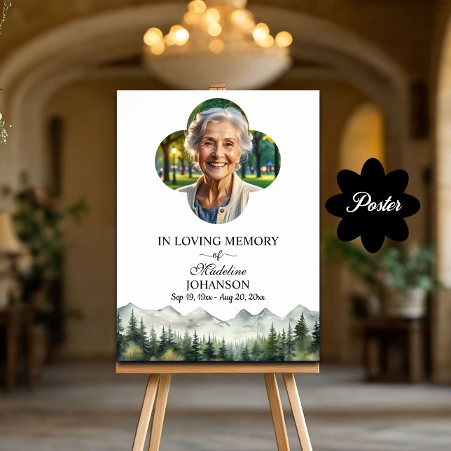 Poster Celebração Do Funeral De Montanhas E Árvores (Criador carregado)