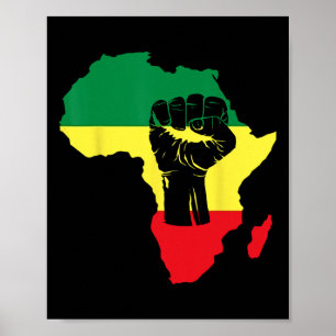 Poster Celebração do Mês da História Negra Mapa Africano 