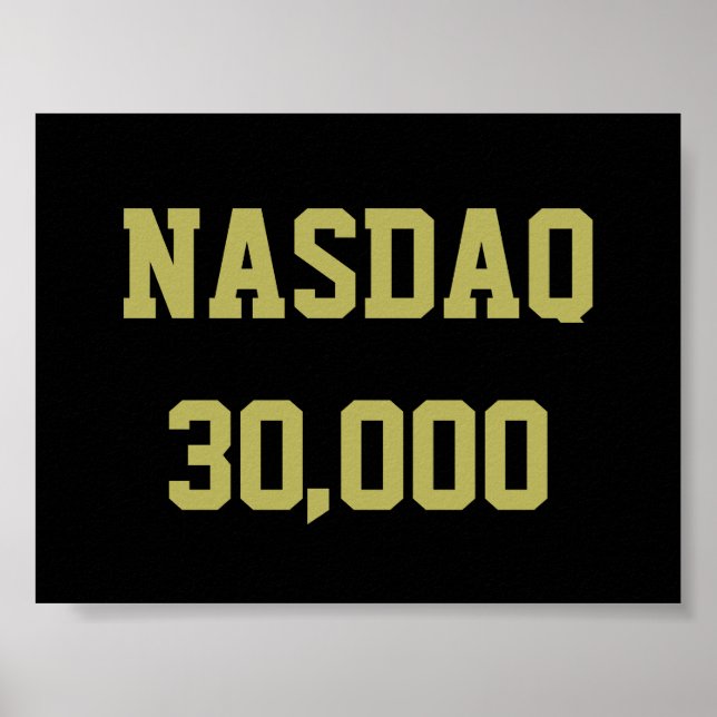 Poster Celebração do NASDAQ 30000 no Mercado de Ações (Frente)