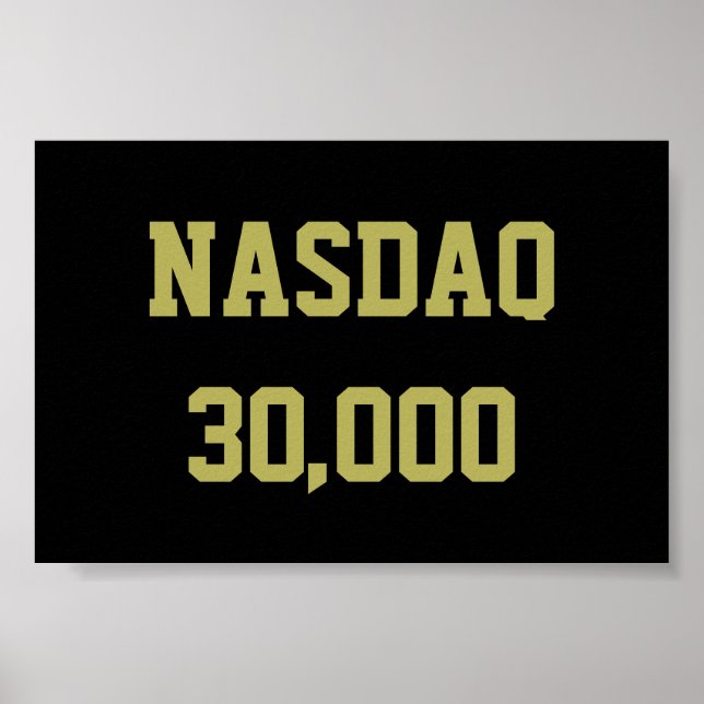 Poster Celebração do NASDAQ 30000 no Mercado de Ações (Frente)