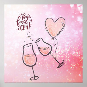 Poster Celebração do vinho de Champagne do Clink do Fiz
