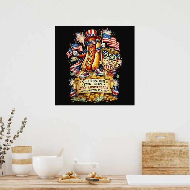 Poster Celebração dos 250 anos de Independência dos EUA (Cozinha)