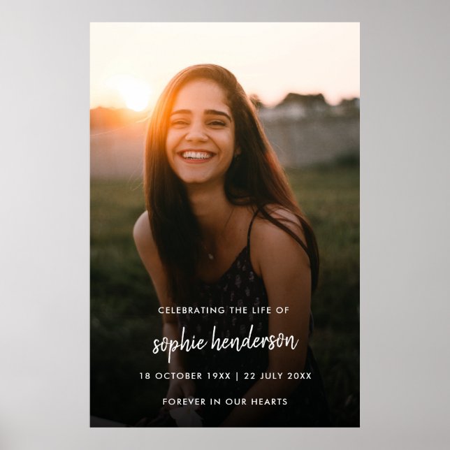 Poster Celebração Funeral Moderna do Memorial da Vida (Frente)