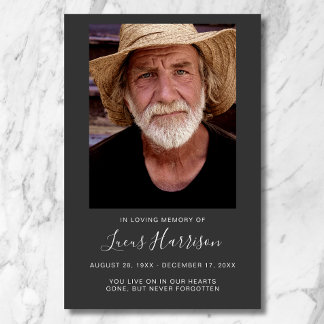 Poster Celebração Moderna Personalizada do Funeral da Vid