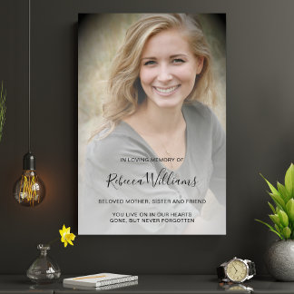 Poster Celebração Moderna Personalizada do Funeral da Vid