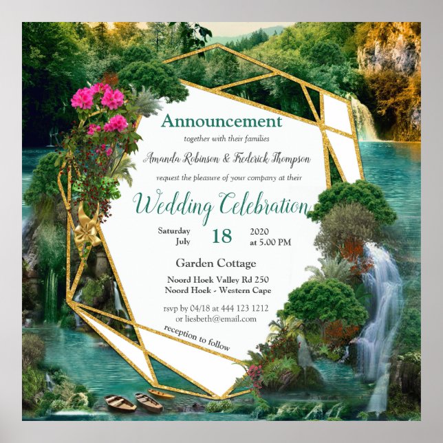 Poster Celebração no lago da fantasia mágica (Frente)