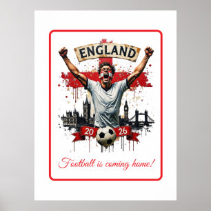 Poster Celebração Personalizada da Seleção Inglesa de Fut