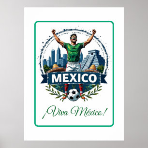 Poster Celebração Personalizada da Seleção Mexicana de Fu