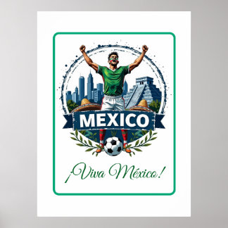 Poster Celebração Personalizada da Seleção Mexicana de Fu