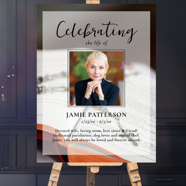 Poster Celebração Religiosa do Funeral Fotográfico Person (Criador carregado)