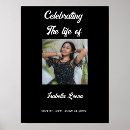 Poster Celebração Simples da Memória Funeral Foto