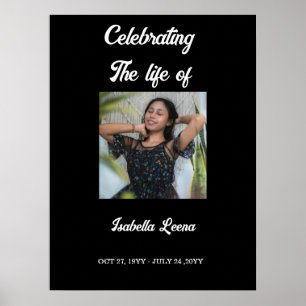 Poster Celebração Simples da Memória Funerária Foto
