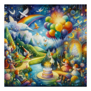 Pôster Celebração Wimsical de Aniversário