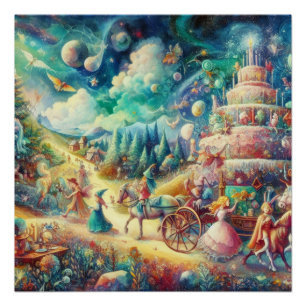 Pôster Celebração Wimsical de Aniversário