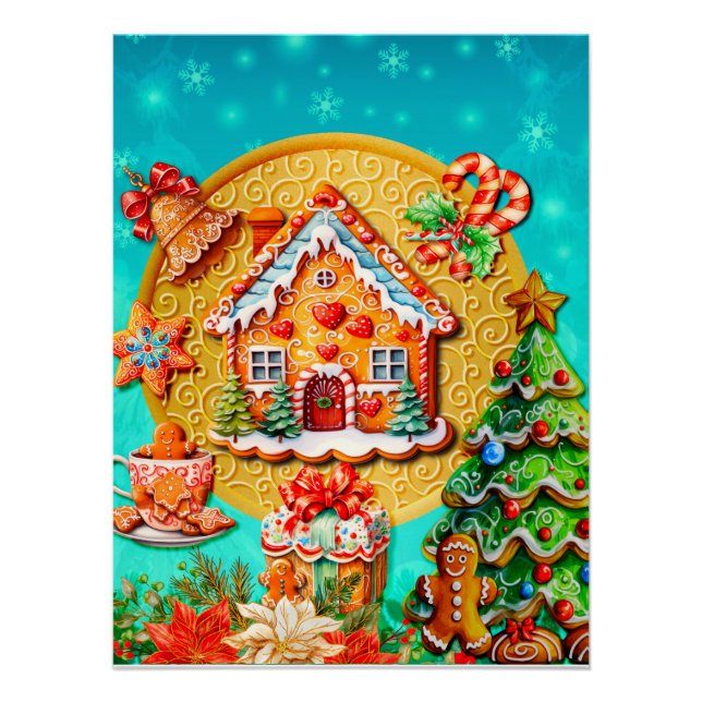 Pôster Celebrações com meu pão de Natal personalizado (Frente)