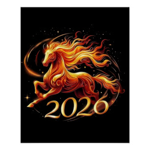 Pôster Celebrações do Ano Chinês do Cavalo 2026
