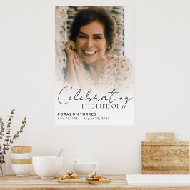 Poster Celebrando a Vida de Nome Foto Funeral