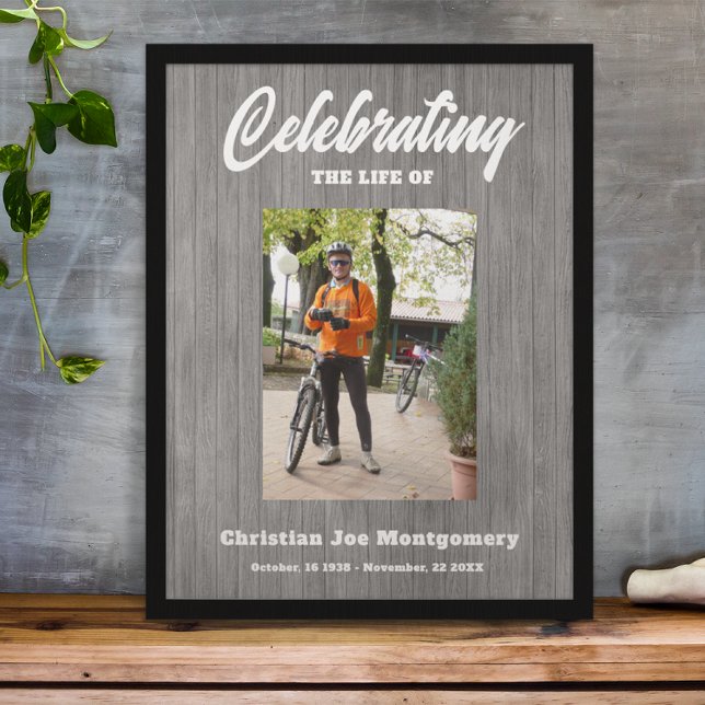 Poster Celebrando a vida do Funeral de Cinza de Foto (Criador carregado)