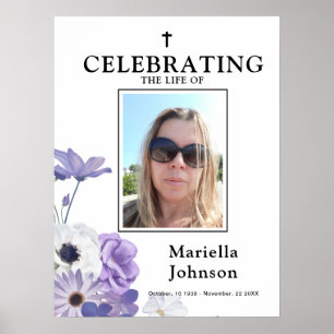 Poster Celebrando a vida Funeral Floral