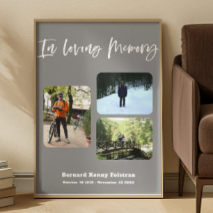 Poster Celebrando a vida Três Fotos Funeral