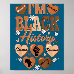 Poster Celebrando Arte de Líder Educado da História Negra