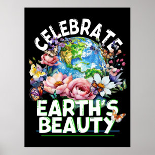 Poster Celebrar a Beleza da Terra, Bloomias do Dia da Ter