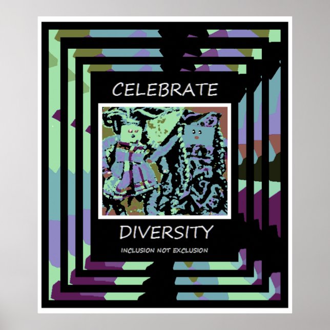 Poster Celebrar Diversidade - Inclusão NÃO Exclusão (Frente)