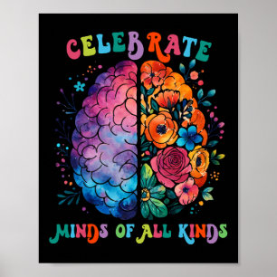 Poster Celebrar Mentes De Todos Os Tipos De Autismo À Saú