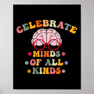 Poster Celebrar Mentes De Todos Os Tipos De Autismo À Saú
