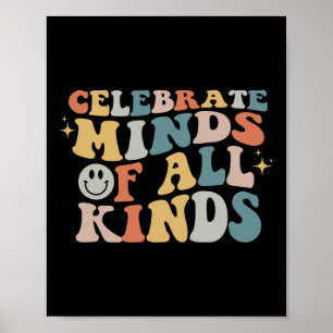 Poster Celebrar Mentes De Todos Os Tipos De Autismo Na Ne