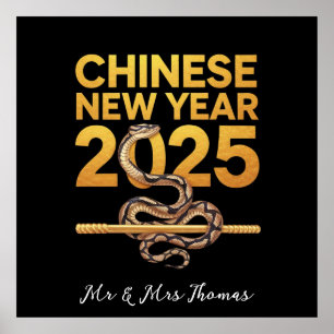 Poster Celebrar O Ano Novo Chinês De 2025, Ano Da Cobra