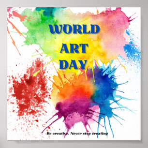 Poster Celebrar o Dia Mundial da Arte com a Incrível Aqua
