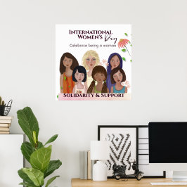 Poster Celebrar Retratos do Dia da Mulher