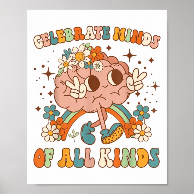 Poster Celebrate Minds Of All Kinds Neurodiversity Mental (Frente)