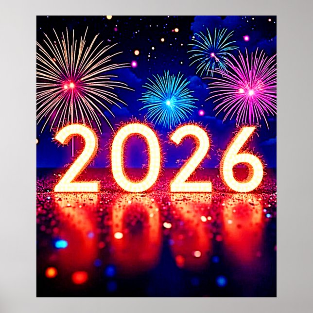 Poster Celebre 2026: Design de Faísca de Futuro Brilhante (Frente)