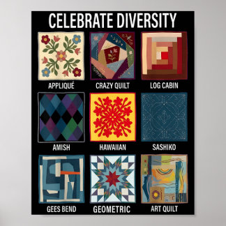 Poster Celebre a diversidade de artesanato de patchwork d