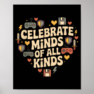 Poster Celebre Mentes de Todos os Tipos Autismo Inclusão